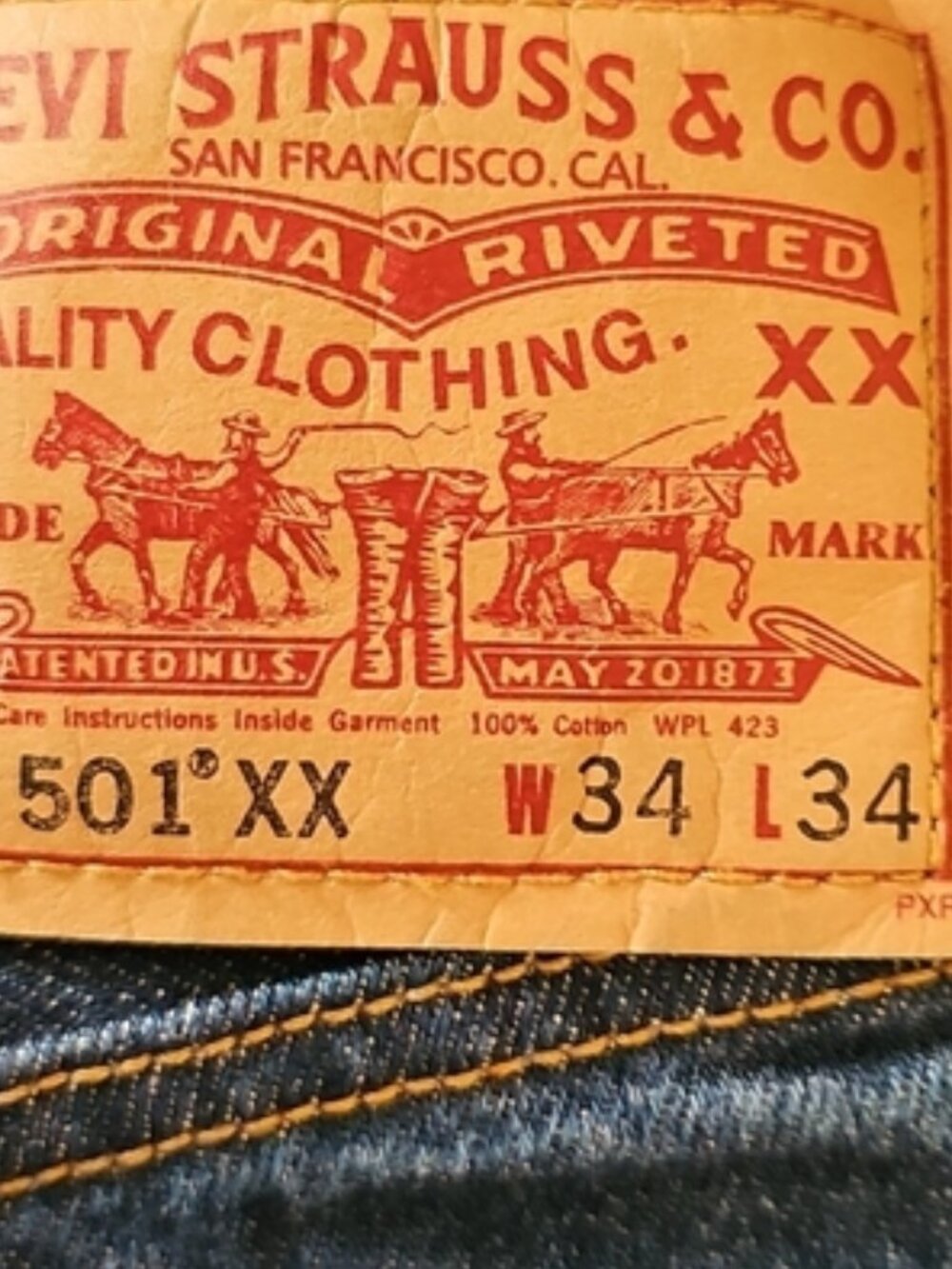 Levi’s 501 XX Original Fit Button Fly Dark Straight Leg Jeans 34x34 actual 34x32 - Picture 13 of 13